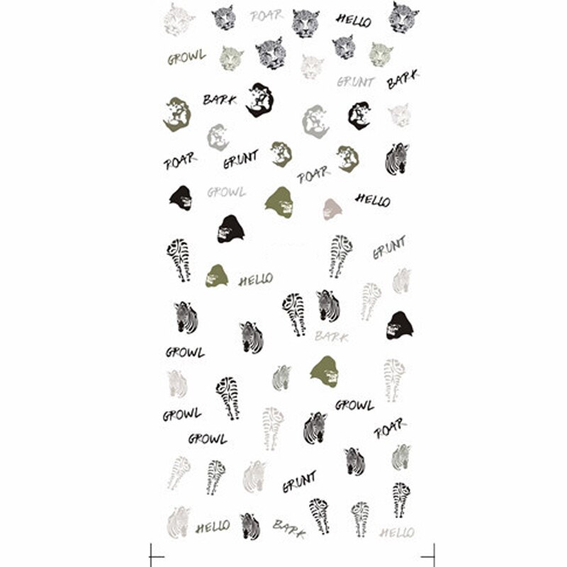 1 blatt Zebra Nagel Aufkleber Leopard Nagel Kunst Wasser Abziehbilder Nagel Dekorationen Nagel Kunst Aufkleber Ebene aufbringen