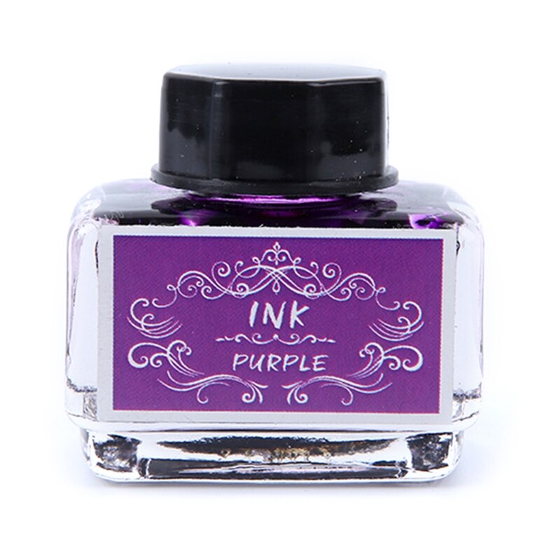Pure Colorful Bottled Ink Fountain Pen Ink Non-carbon Refilling Inks Student Stationery School Office Supplies (1 Bottle, 15ml )