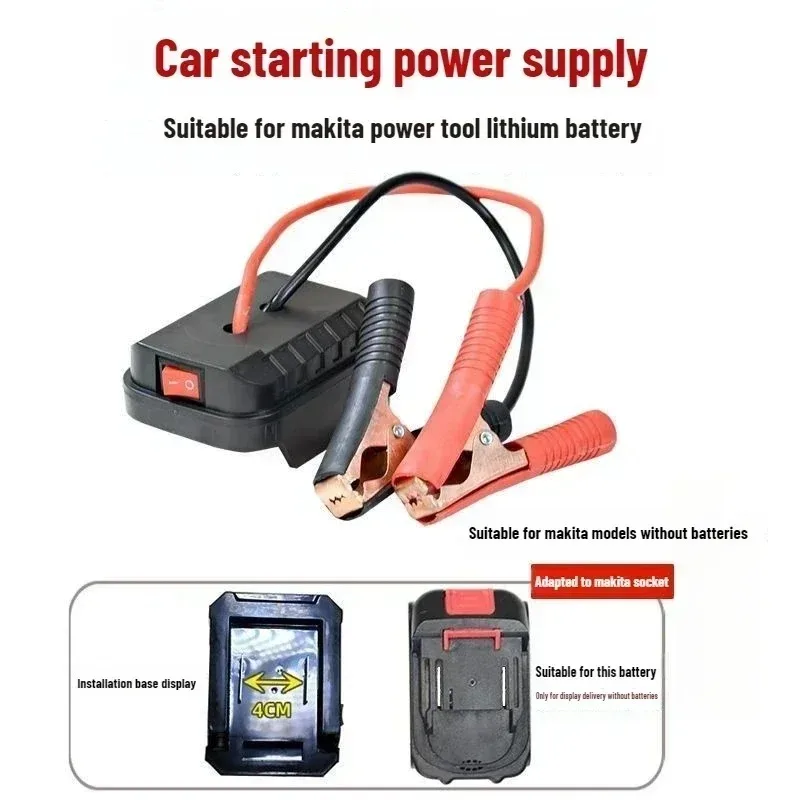 per Makita Batteria per auto salto antipasto Banca di alimentazione di emergenza al litio con clip in rame addensato con doppie porte di ricarica USB: bianca