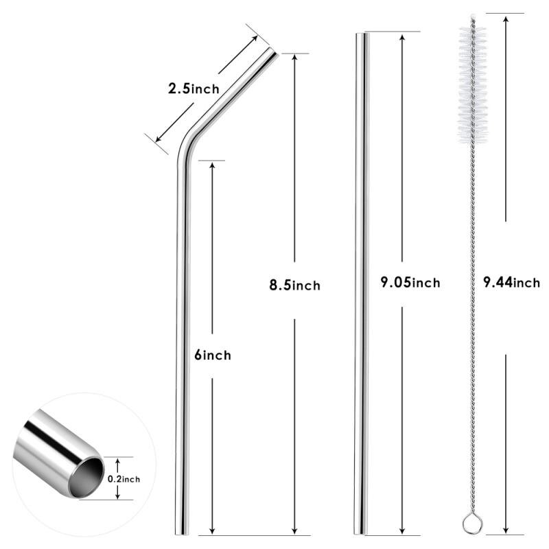 12 Pcs Herbruikbare Rietje Rvs Stro Set Metalen Kleurrijke Stro Met Cleaner Borstel Bar Party Accessoire