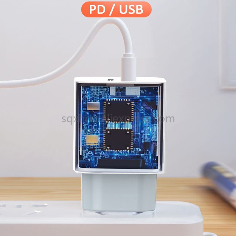 10 stück 12w usb + pd schnelllade-ladegerät mit  qc3.0 eu/ us-steckern (typ c) für samsung iphone  x 8, 11, 12, 13 mini, pro max
