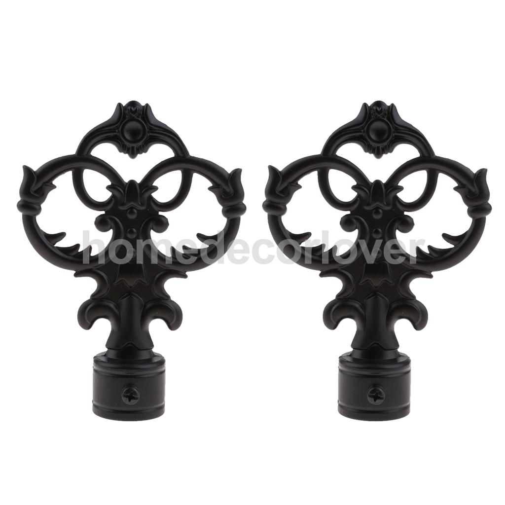 1 Pair Metal Drapery Curtain Rod Ends Caps Finials for 22mm/ 28mm Dia. Pole