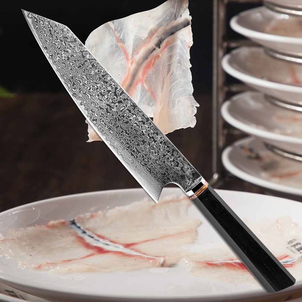 Xituo håndlavet kniv 67- lag japansk damaskus kokkekniv i rustfrit stål kiritsuke t hoved køkken værktøjsknive træskaft