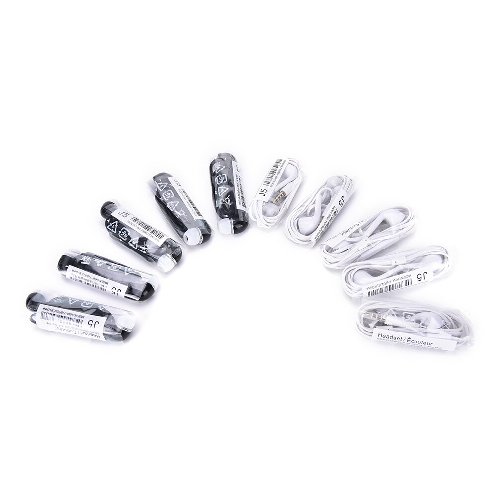 5Pcs In-Ear Connector Oordopjes 3.3FT Wired Oortelefoon Met Microfoon Noise Cancelling Headset Voor Xiaomi Voor Samsung Mp3/Mp4