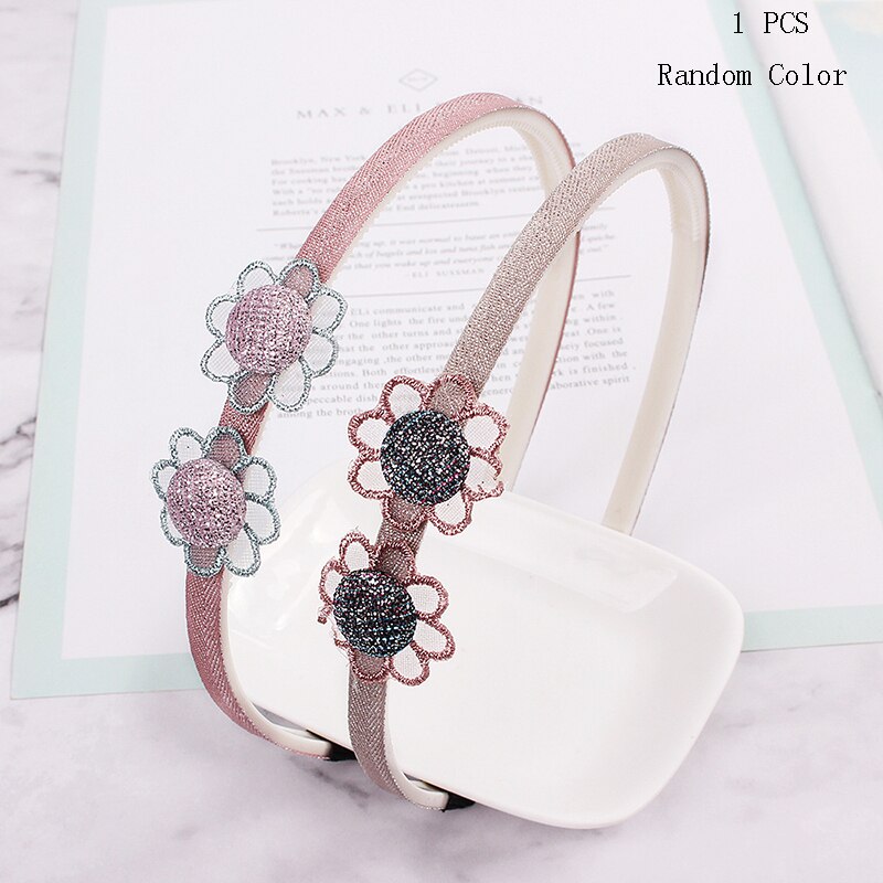 Child Bowtie Cute Hairband Girl Kids headband 1pcs Pink headwear Cartoon Lace hair accessories Hair Hoop: 6