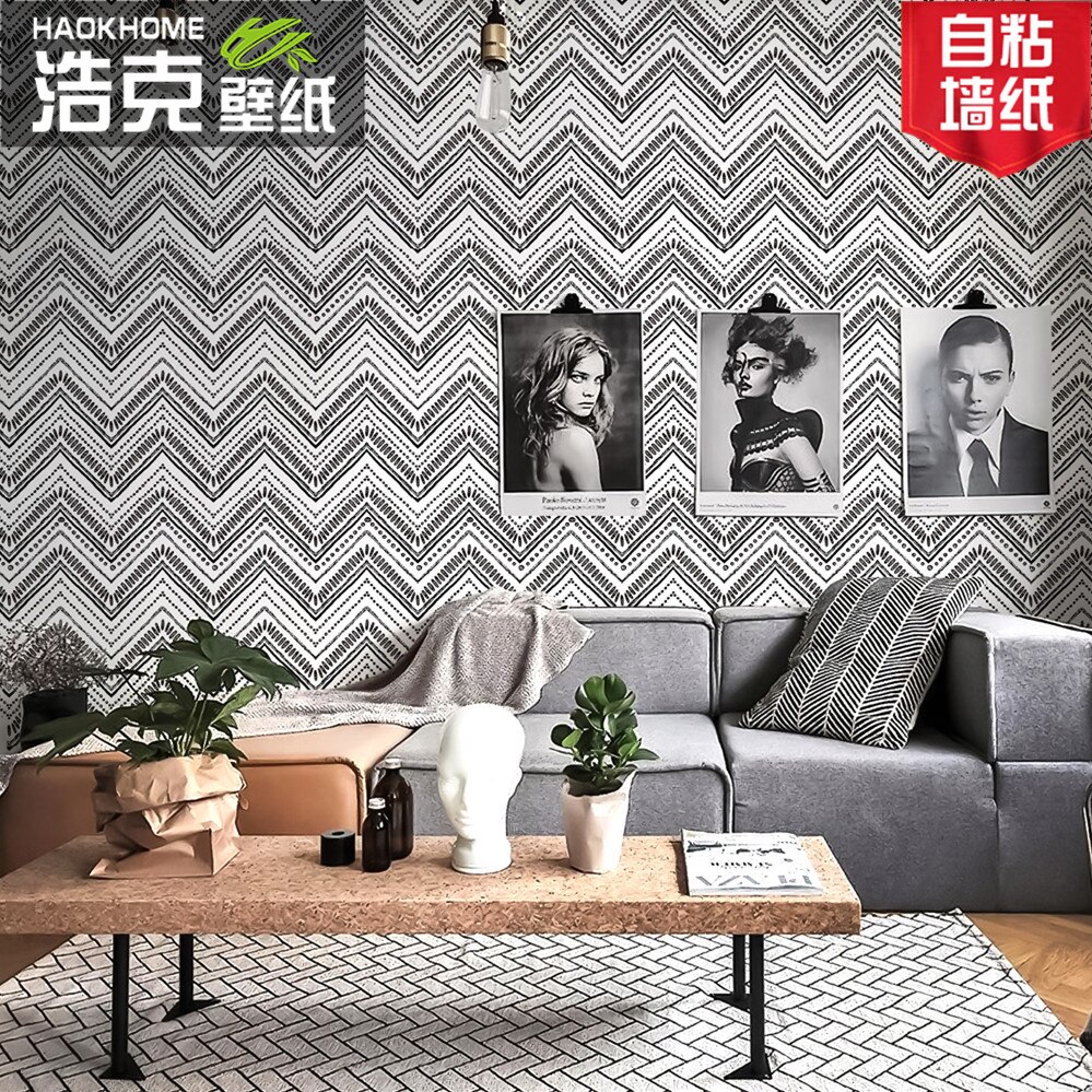 Modern Circle Oval Stripe Peel And Stick Wallpaper Black White Vinyl Self Adhesive Contact Paper For Restaurant Home Decorative - 13 - View #11