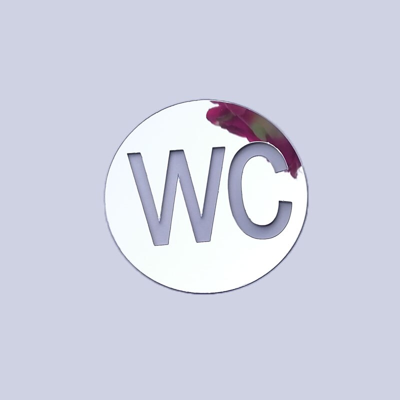 WC Toilet Entrance Sign Door Stickers For Public Place Home Decoration Pattern Wall Decals Diy Funny Vinyl Mural Art: silver A