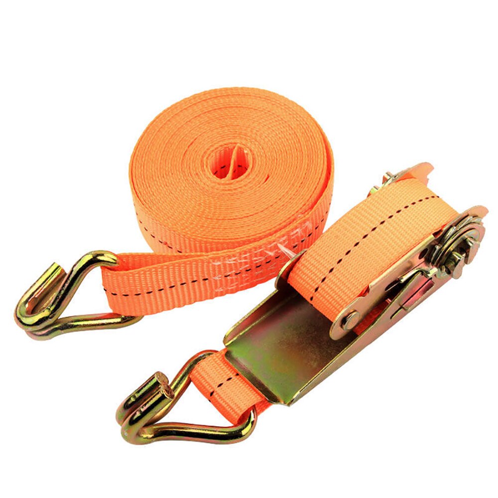 1-8M Car Cargo Fasteners Heavy Duty Ratchet Webbing Lashing Strong Ratchet Strap Belt with Metal Buckle Tow Rope Trailer Part