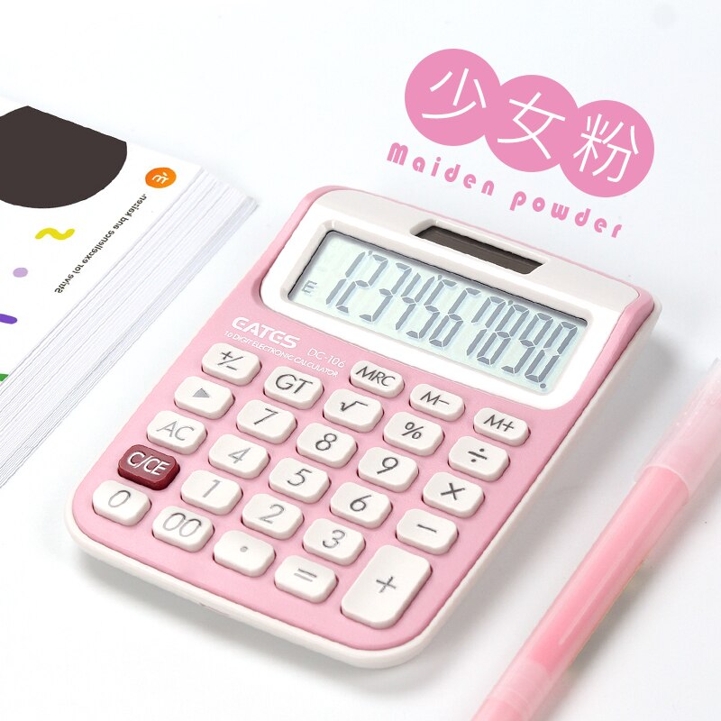 1Pcs Student Calculator Small Mini Computer Girl Cute Pink Student Computing Personality Portable Carrying: pink