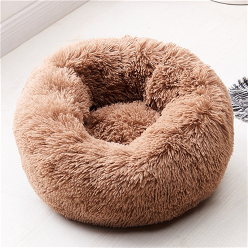 Størrelse 0-100cm varm fleece hundeseng rund kæledyrsliggepude til små mellemstore hunde kat vinter hundekennel hvalpemåtte kæledyrsseng
