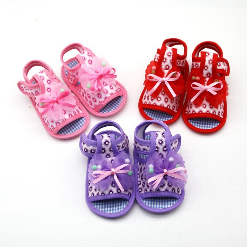 Toddler Baby Girl Sandals Soft Sole Baby Shoes Anti-slip Sandals Prewalkers Bowknot Walking Shoes For Girls
