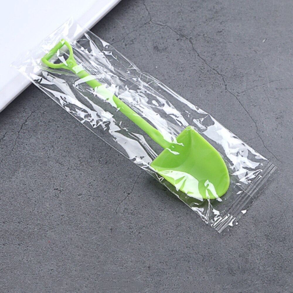 100x Dessert Lepel - Pudding Lepel - Shovel Vorm - Wegwerp Plastic - 12x3cm: 8