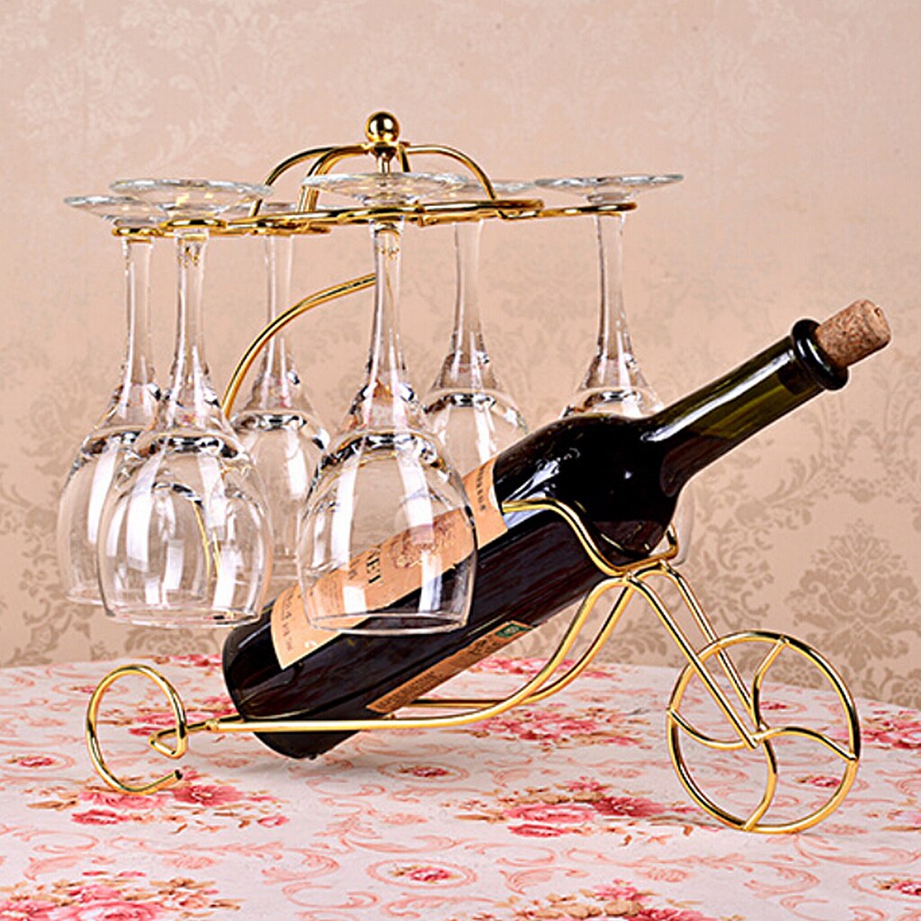 Decorative Retro Metal Wine Bottle Storage Holder Rack Bar Display Stand Bracket Barware Supplies Accessories Decoration