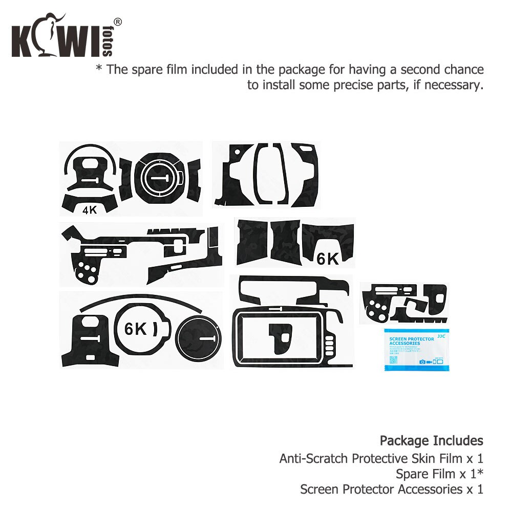 Anti-Scratch Camera Body Cover Film For Blackmagic Pocket Cinema Camera 4K 6K (BMPCC 4K 6K) Skin 3M Sticker Shadow Black