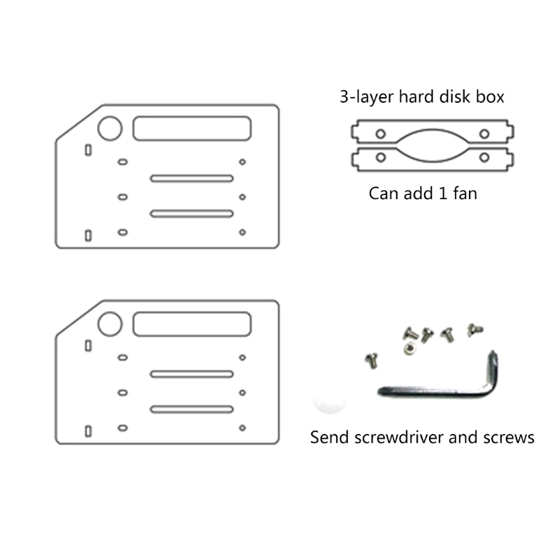 Rack SSD multistrato per Organizer per disco rigido da 3.5 &quot;scatola per disco rigido con staffa per desktop esterna trasparente con spazio per ventole