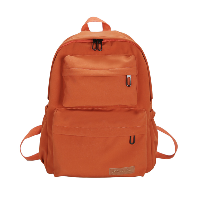 Waterproof Nylon Backpack for Women Travel Backpacks schoolobag Female School Bag for Teenage Girls Book bag Mochilas: Orange