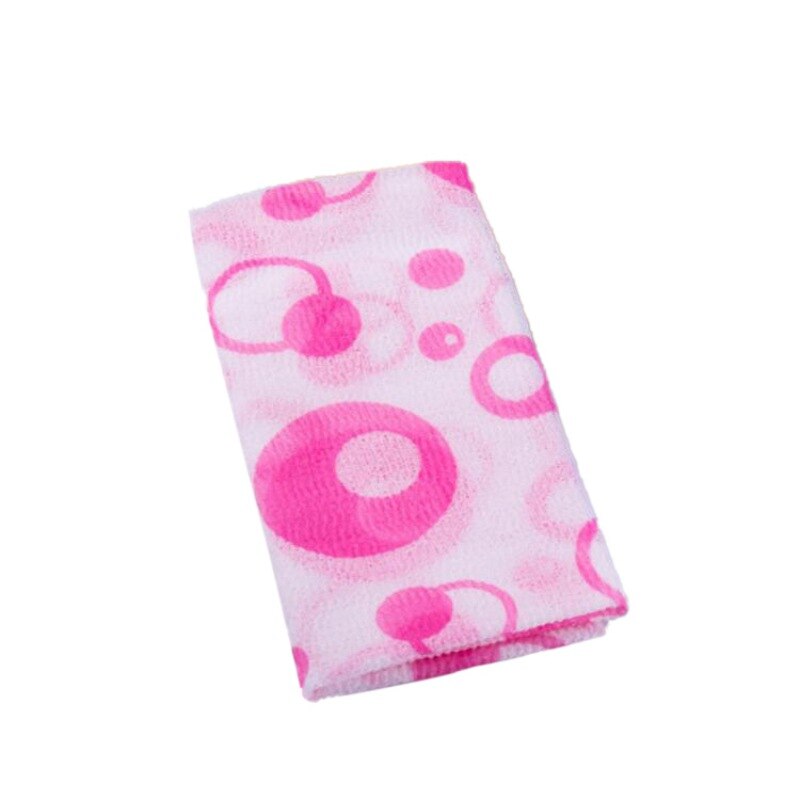 Koreaanse Lange Strips Terug Schuim Badhanddoek Nylon Sterke Zachte Badhanddoek Afdrukken