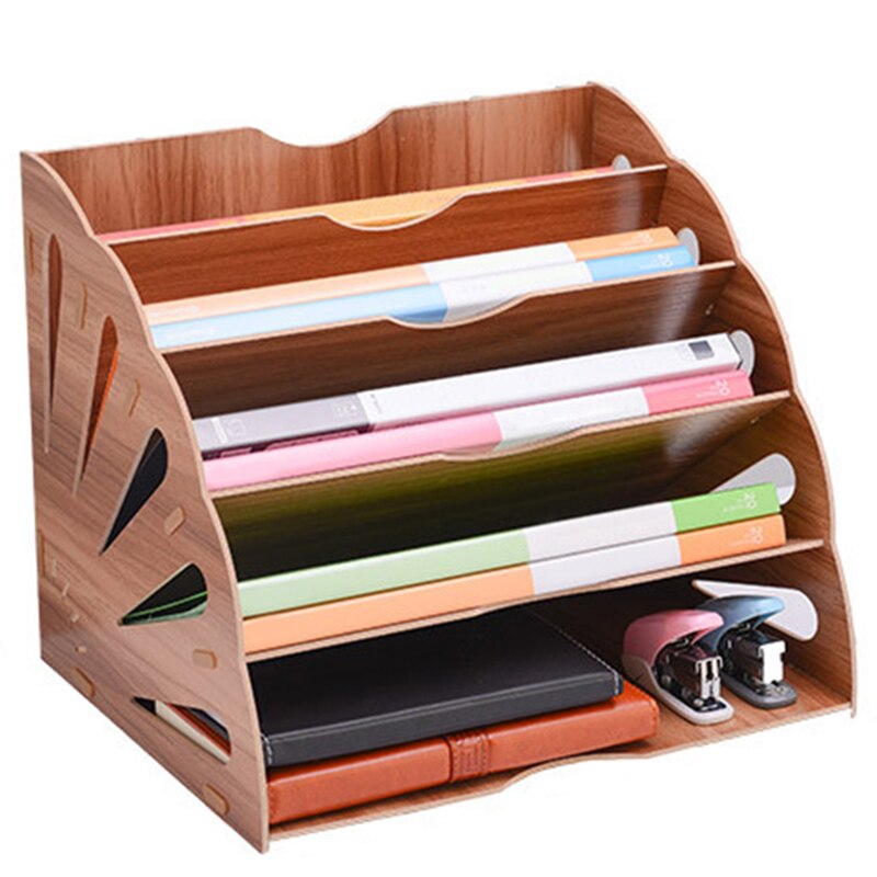 Clasificador de archivos en forma de abanico de madera, para oficina, escritorio, gerente de archivos de revistas: Default Title