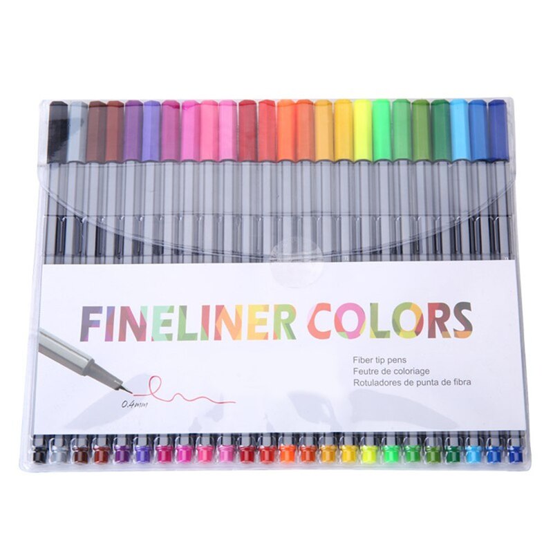 Stylos Fineliner de 24 couleurs, 0.4 MM, avec livre de coloriage Marco, stylo de couleur Super fin, marqueur d'art à base d'encre