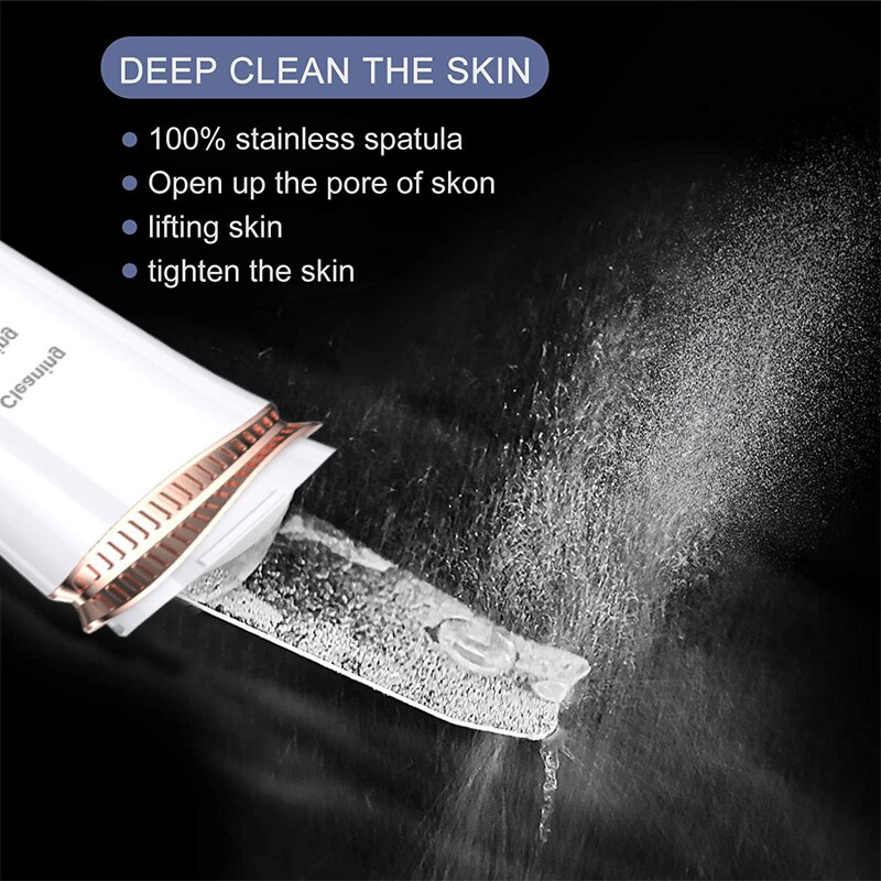 Ultrasonic Skin Scrubber Facial Pore Cleaner Blackhead Remover Facial Peeling Scrubber Shovel Cavitation Lifting Machine