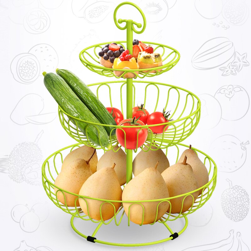 300*460mm european style three tier fruit basket fruit dishes Triple Layer Snack Cake Dish Rack Tray For Home Dishes