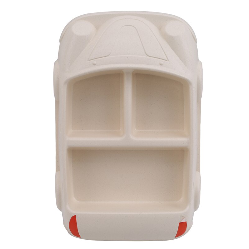 Bébé bambou Fiber plats enfants créatifs mignon Kawaii voiture forme assiette divisée enfants vaisselle enfants nourriture assiette: beige