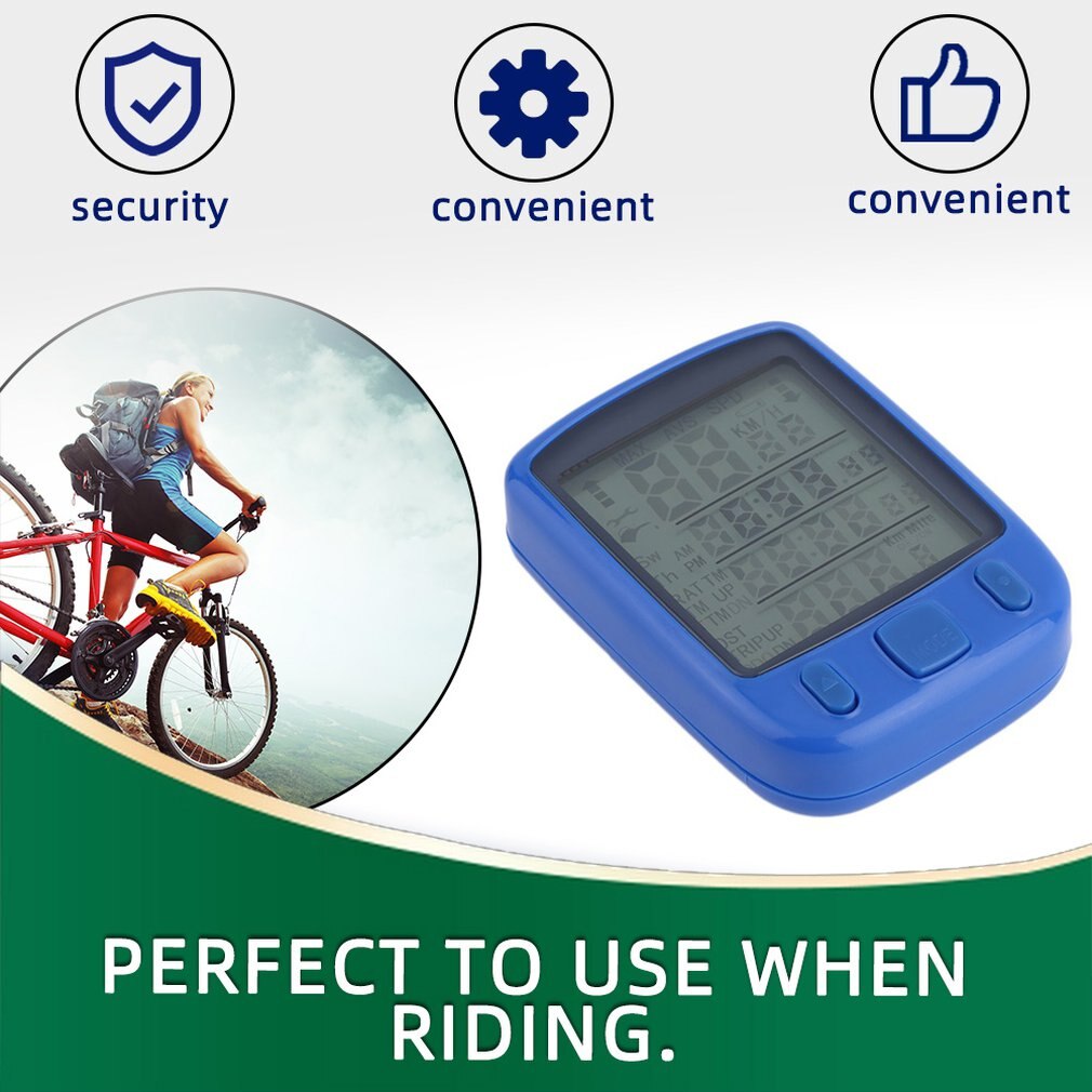 Cycle Bicycle Bike LCD Computer Odometer Speedometers With Backlight