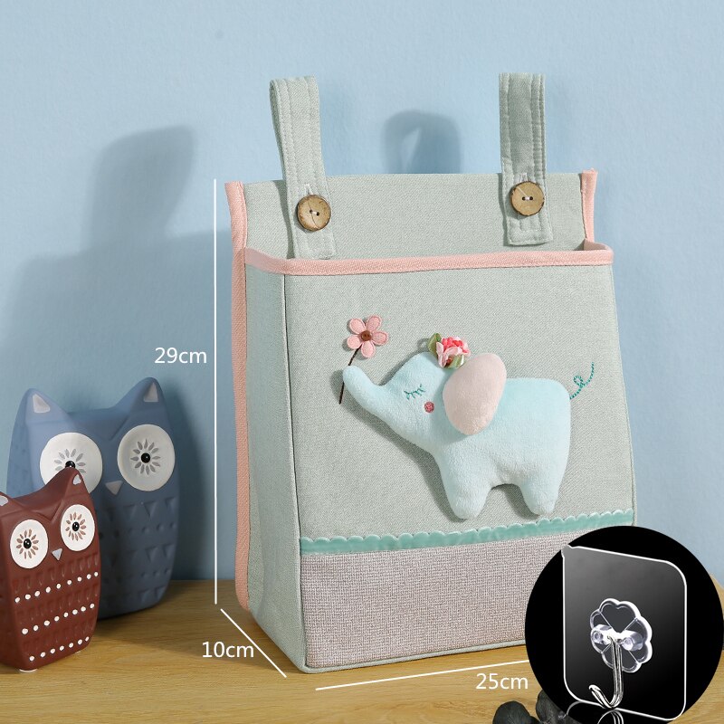 Sacos de armazenamento de tecido dos desenhos animados saco de suspensão de parede para casa organizador de suspensão multi-camada caso de classificação artigos diversos classificado cabide: 1pocket Elephant