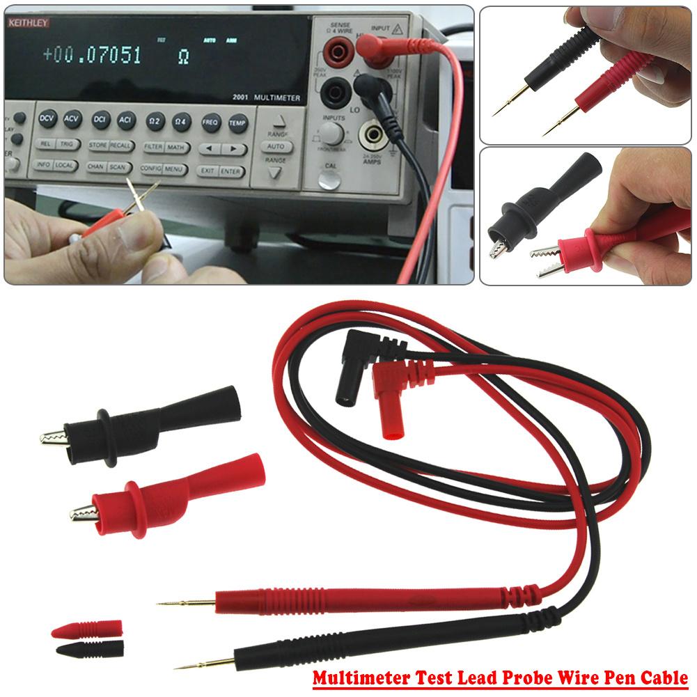 10A Red & Black Ultra-Puntige Multimeter Test Lead Wire Probe Pen Kabel Met Alligator Clip Voor IC Pins LED Kleine Compone J3