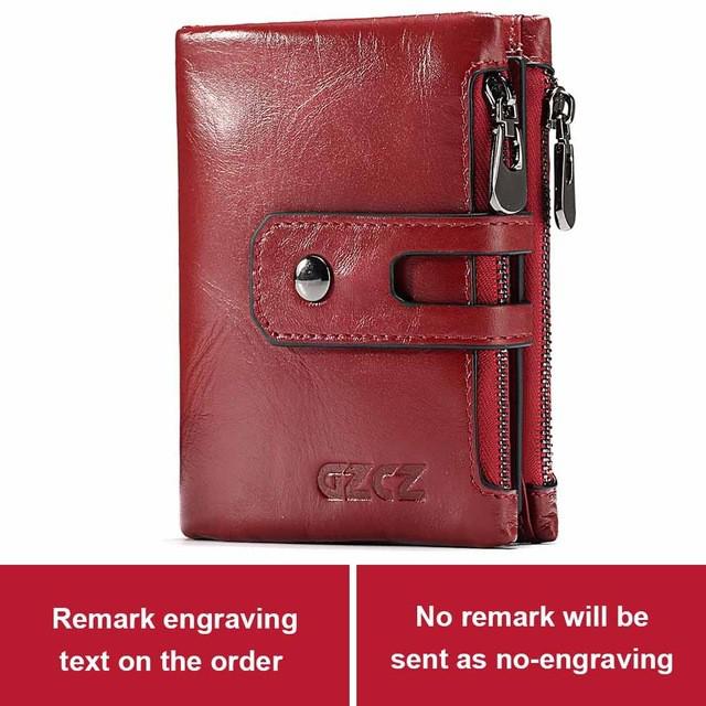 Wallet Women Wallets Real Leather Multi Pocket Female Purse Card Holder Pouch Portefeuille Carteira Walet for Women: Red Name