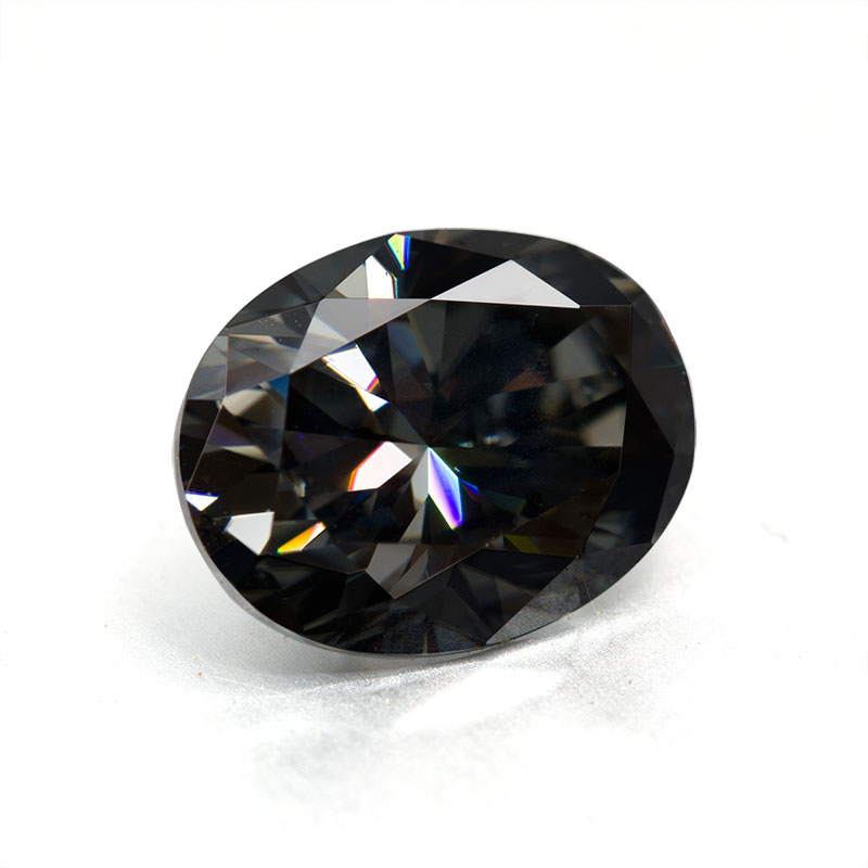 Top dark gray color VVS oval cut 5x7mm loose moissanite price per carat