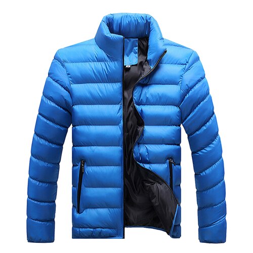 Talvitakki miesten kevät miesten puuvillasekoite miesten takki ja takit rento paksu miehille plus parkat uros m -4xl: Vaaleansininen / Xxxl