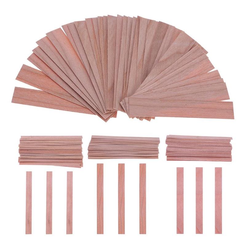 50 unids/set de mechas para velas de madera hechas a mano, mecha de madera, cera, vela, núcleo, DIY, fabricación de velas, accesorios para la decoración del hogar