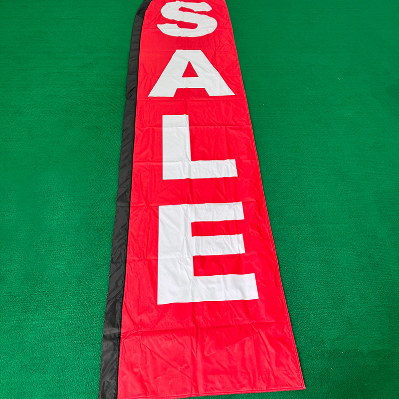 Grote vlag met gebogen vorm, promotionele vlag voor buiten, geschikt voor 15ft vlaggenmasten, dubbelzijdig reclamebord, windbestendige vlag met veermotief