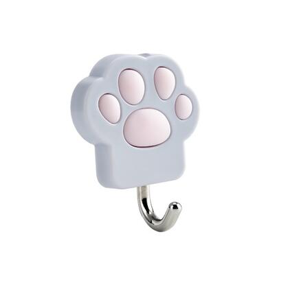 Ganchos decorativos de pata de gato, colgador de pared autoadhesivo, ganchos para llaves, ganchos para puerta de armario de cocina, colgadores de organizador para el hogar: Gris