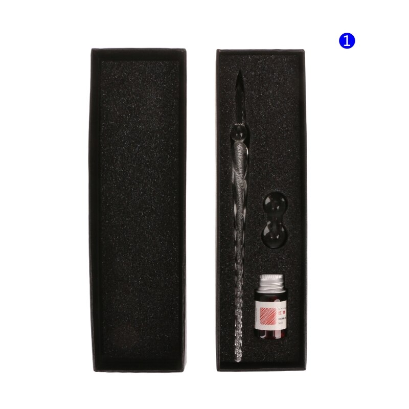 1 Pc Crystal Glass Dip Pen Set Non-carbon Ink Fountain Signature Pen Writing Tools Soda Lime Glass Pen: 1