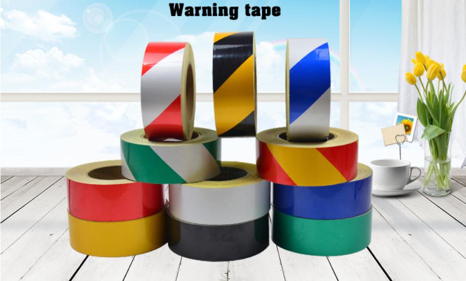 45 meter, Breedte 10 cm Lage reflecterende verkeer waarschuwing kleur plakband, veiligheid apparatuur waarschuwing tape met lijm,