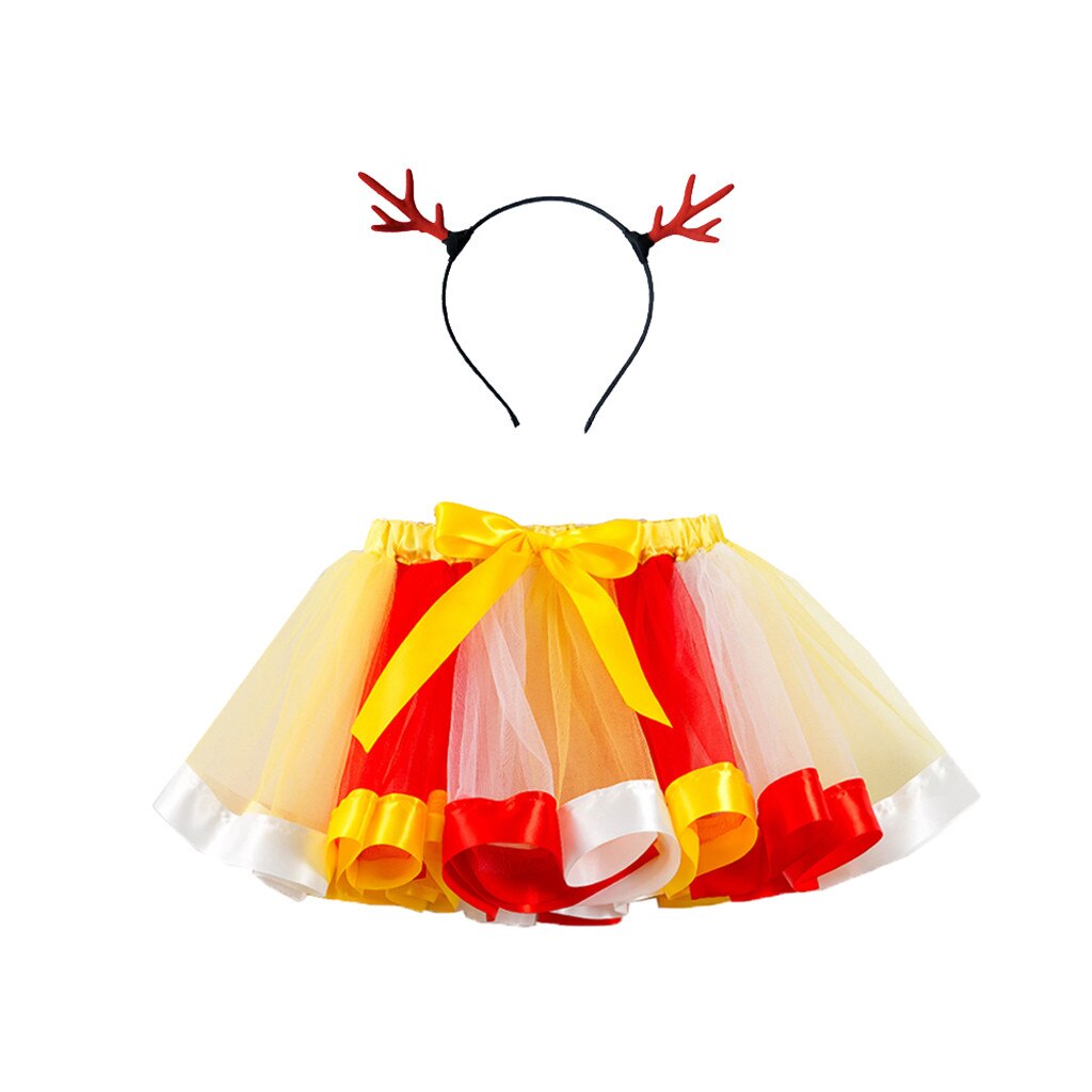 Jupe Tutu de noël pour enfants filles | Avec épingle à cheveux, Costume de princesse pour petites filles, robe de bal d'anniversaire,: Yellow / 4T