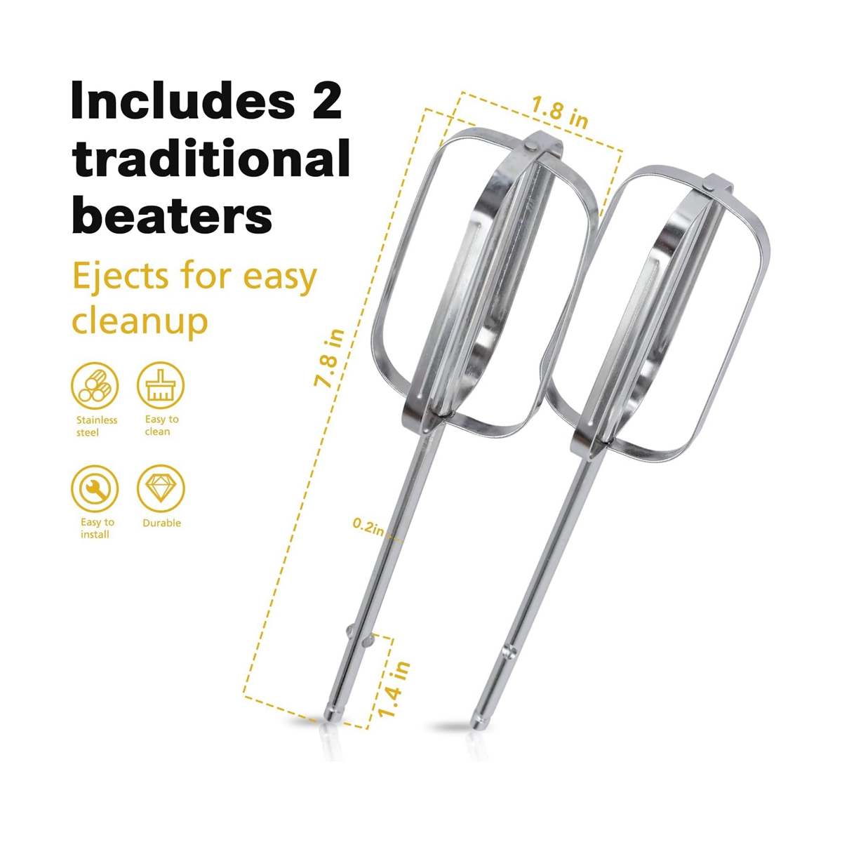 Hand Mixer Beaters for -Lton 62682RZ 62692 62695V 64699, Mixer Parts Replacement, Hand Mixer Electric Attachment