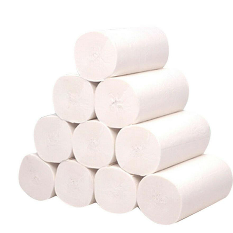 10 rolls 4 Ply Toilet Paper Bulk Rolls Bath Tissue home Bath paper White Soft Small roll Hotel Paper Raw Wood Pulp