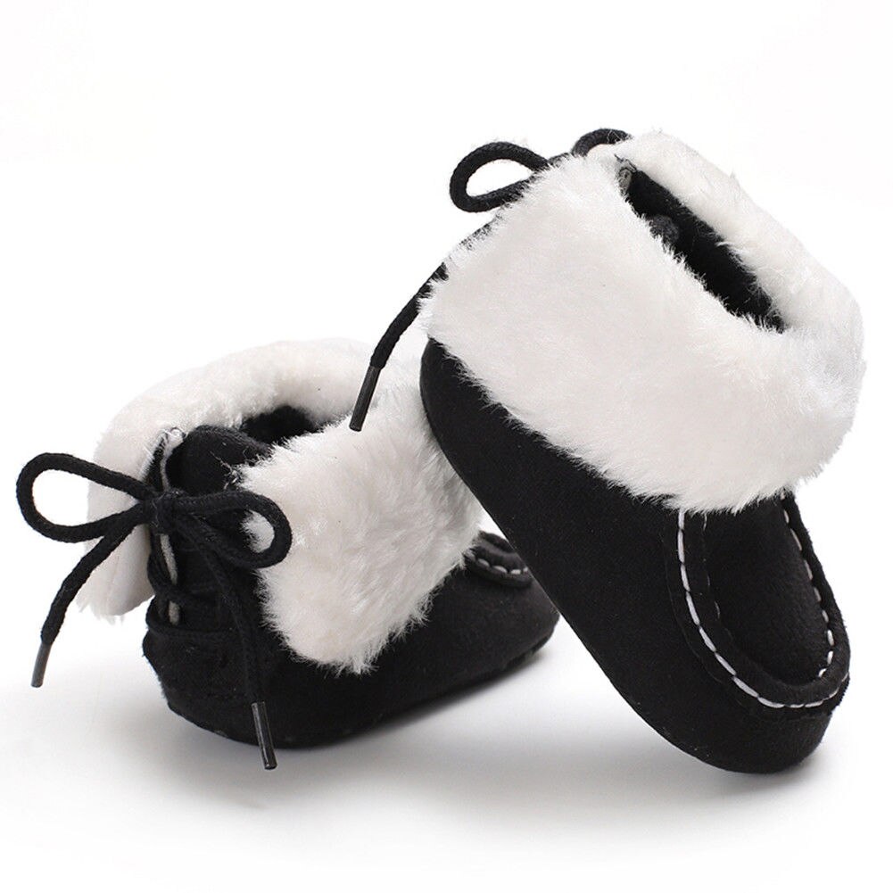 Novo Inverno Quente Hand-made Prewalker Botas De Pelúcia Menina Menino Da Criança Anti-silp Prewalker Velo Bota Lace Up berço Calçados Sapatinho de neve