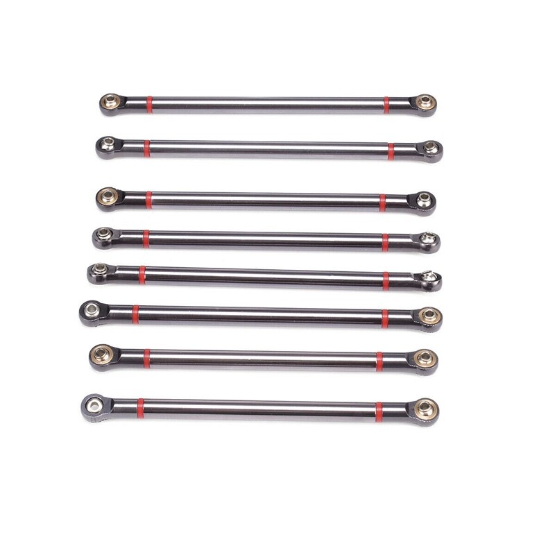 8 stuks wielbasisverbindingsstangen van aluminiumlegering, 31m voor 1/10 rc crawler-axiale scx 10