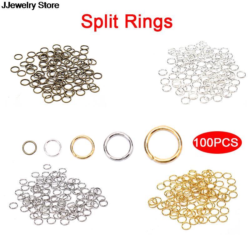 100 sztuk Jump pierścienie dzielone pierścienie 4mm/5mm/6mm/7mm/8mm dla ozdobna biżuteria otwarcie pierścień połączenia