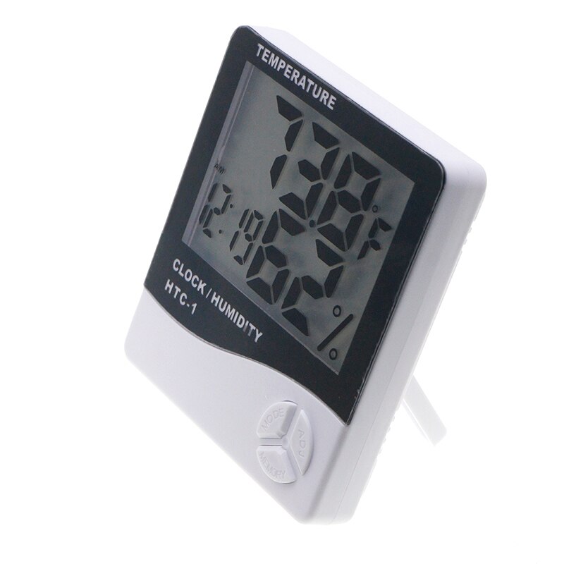 LCD Electronic Digital Temperature Humidity Meter Indoor Outdoor Thermometer Hygrometer Weather Station Clock HTC-1 HTC-2