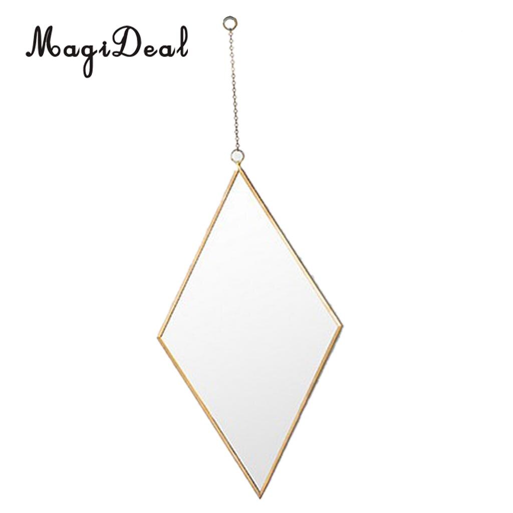 Girls Dressing Room Makeup Mirror Style Dressing Table Wall Mirror, Diamond Shaped Glass Wall Decor Mirror