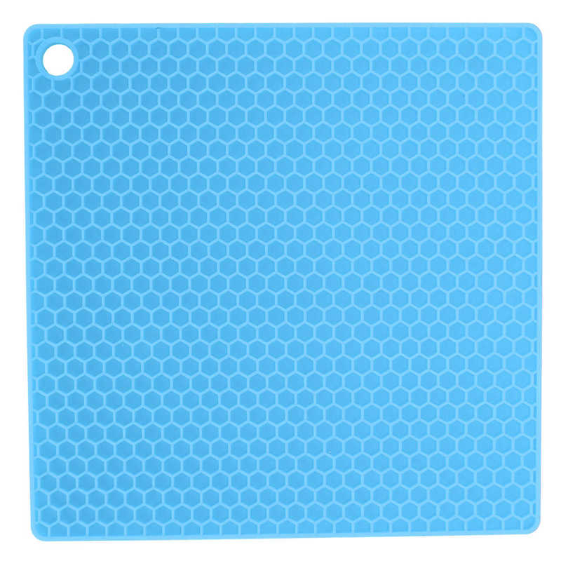Magnetron Mat Anti-Brandwonden 17X17Cm Eenvoudig Te Reinigen Temperatuur Slip Isolatie Mat Voor Keuken: Blauw