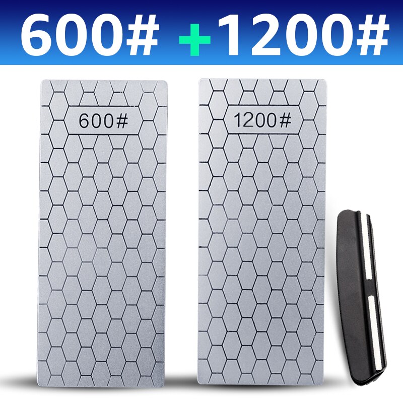 Diamond Knives Sharpening Stone 400# 1000# 600# Grindstone Knife Sharpener Ultra-thin Honeycomb Surface Whetstone Set: 600 1200 A