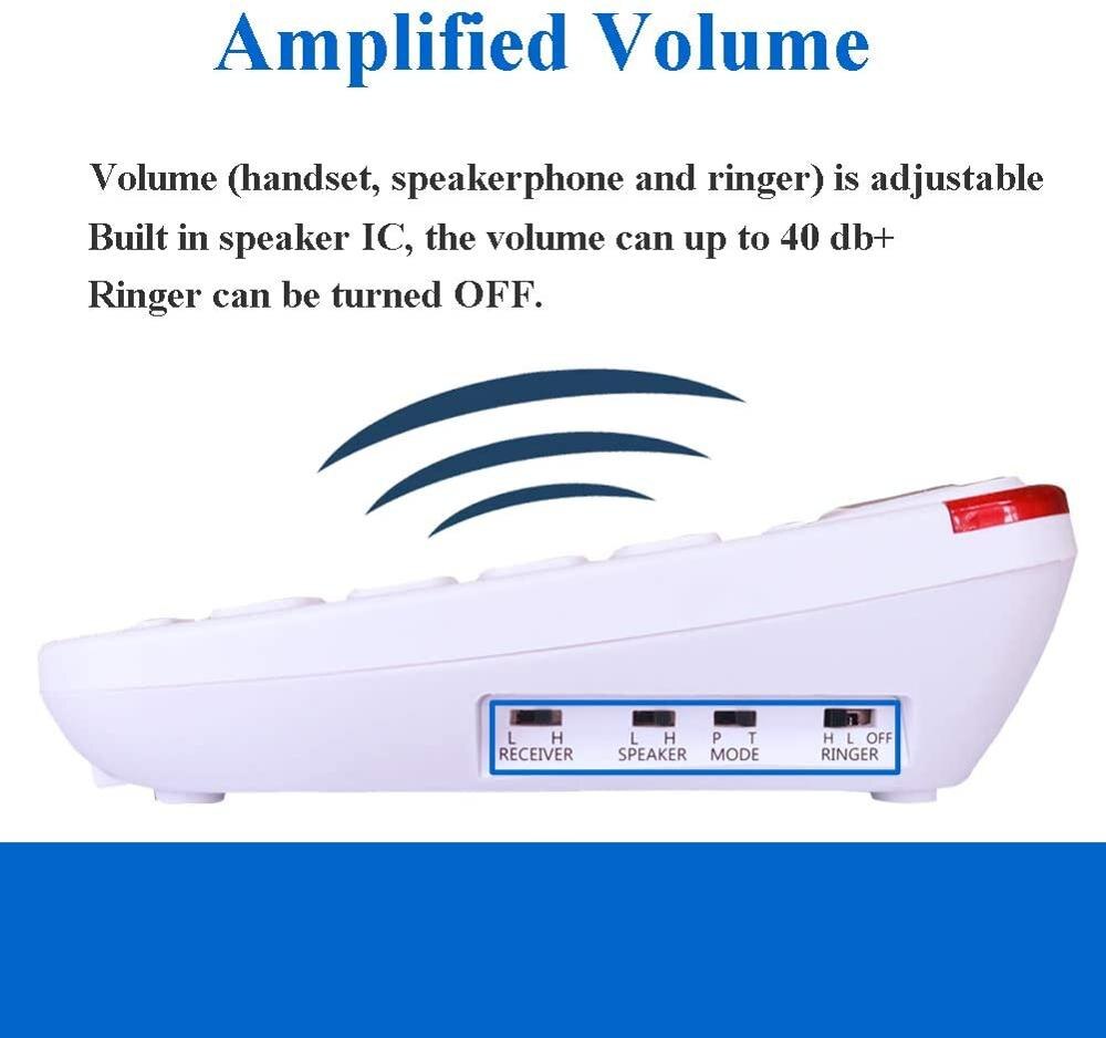 Grote Knop Telefooncontactpersoon Vaste Telefoon Thuis Telefoon Met 3 One-Touch Speed Dial Hepester P-45 Foto Care Telefoon Voor senioren