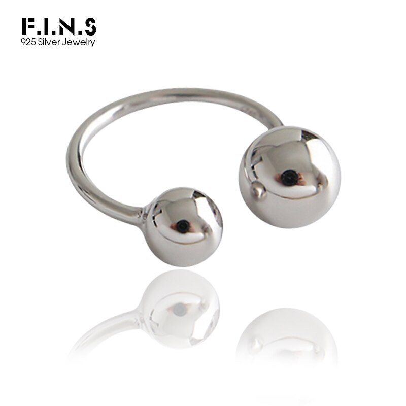 F.I.N.S Klassische doppelte runde Kugel aus 925er-Sterlingsilber, Knuckle-Ringe für Frauen, kleiner Zehenschwanz-Fingerring, weiblicher edler Schmuck