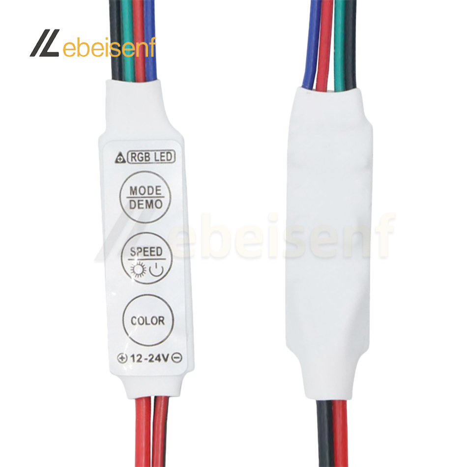 Mini-RGB-Controller, DC 12 V, 24 V, 6 A, Mikro-3-Tasten-LED-Dimmer für Konstantspannung, PWM, 3-Kanal, bunte Streifenlicht-Dimmsteuerung
